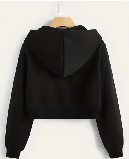 Black Stylish Fashionable Crop Grils Jacket